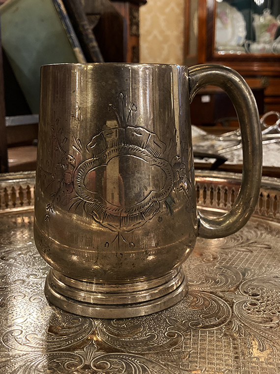 【🇬🇧 英國・鍍銀手工刻花啤酒杯・維多利亞風格】