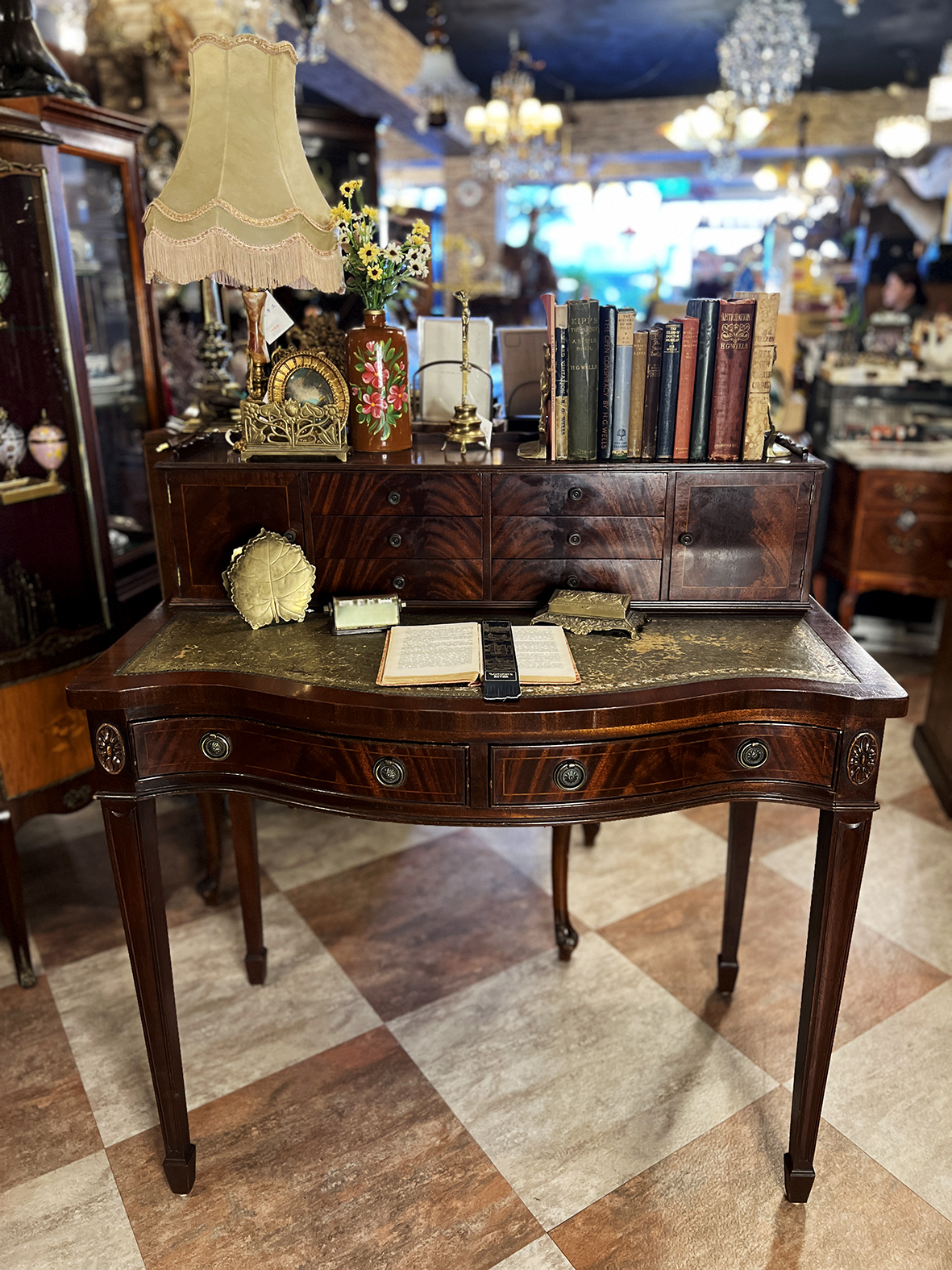 【🇬🇧 英國・桃花心木辦公桌・愛德華時期風格】