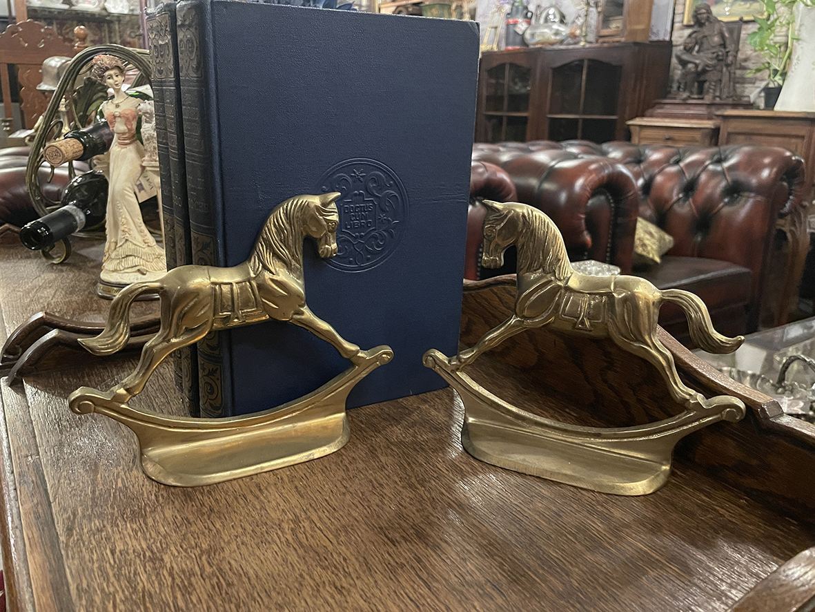 【🇬🇧 英國・黃銅搖搖馬書擋・經典風格】
