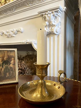 【🇬🇧 英國・古董手工黃銅手持燭台・維多利亞復古風】