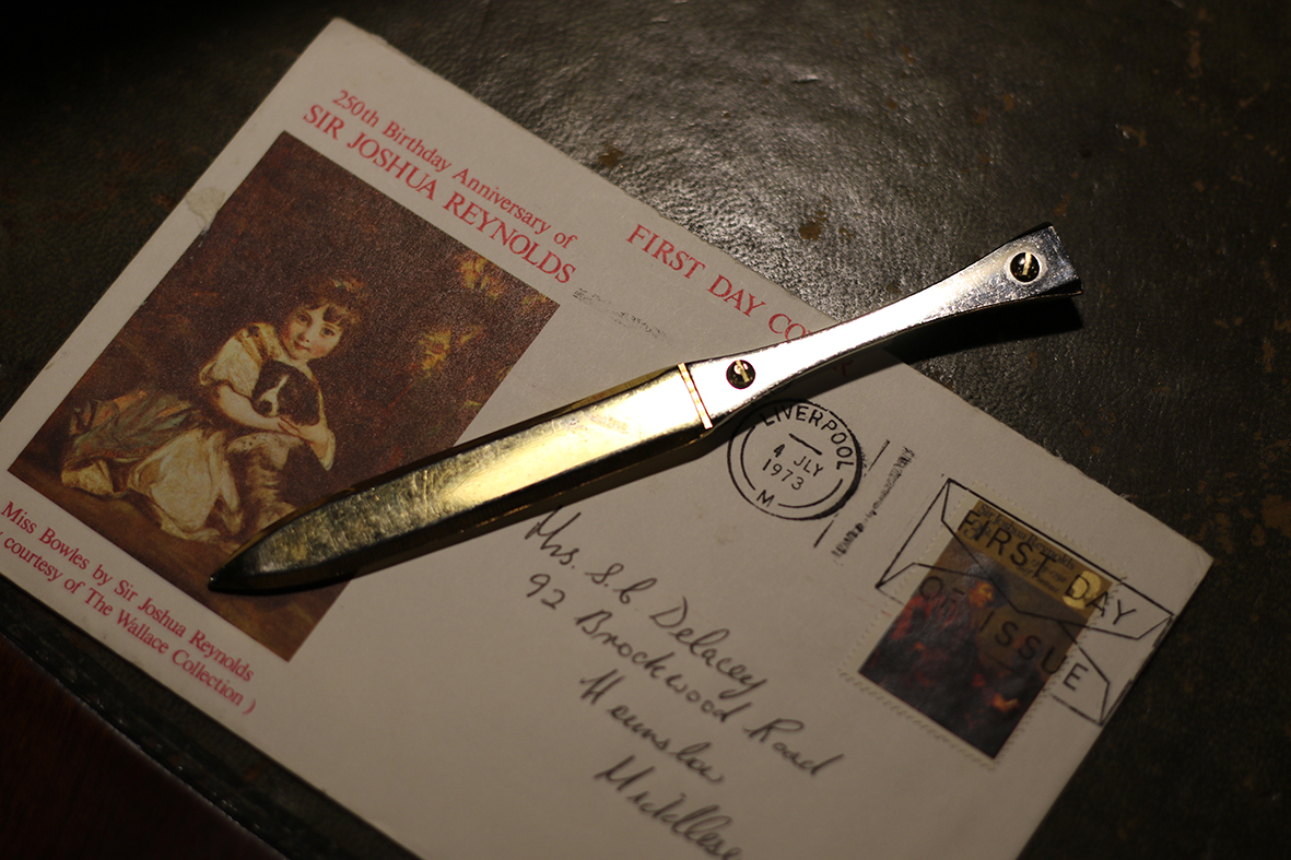 【🇬🇧 英國・鍍銀厚劍造型拆信刀・經典書房風格】