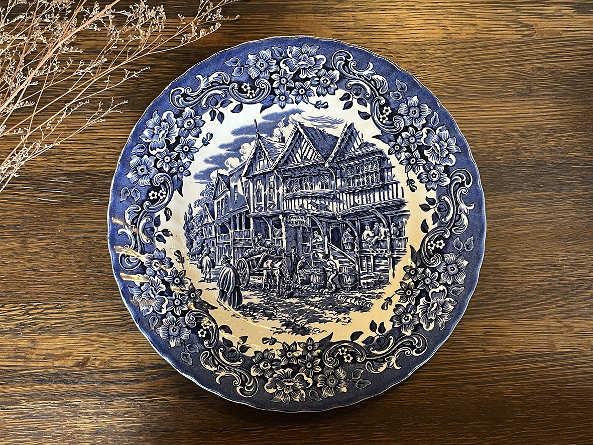 【🇬🇧 英國・17th Century England「Red River」藍花瓷盤・鄉村古典風格】