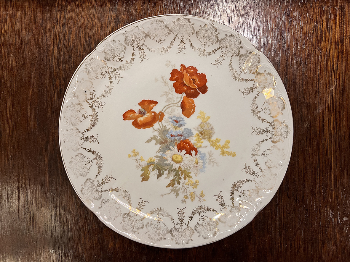 【🇫🇷 法國・百年古董手繪收藏盤・花卉裝飾】