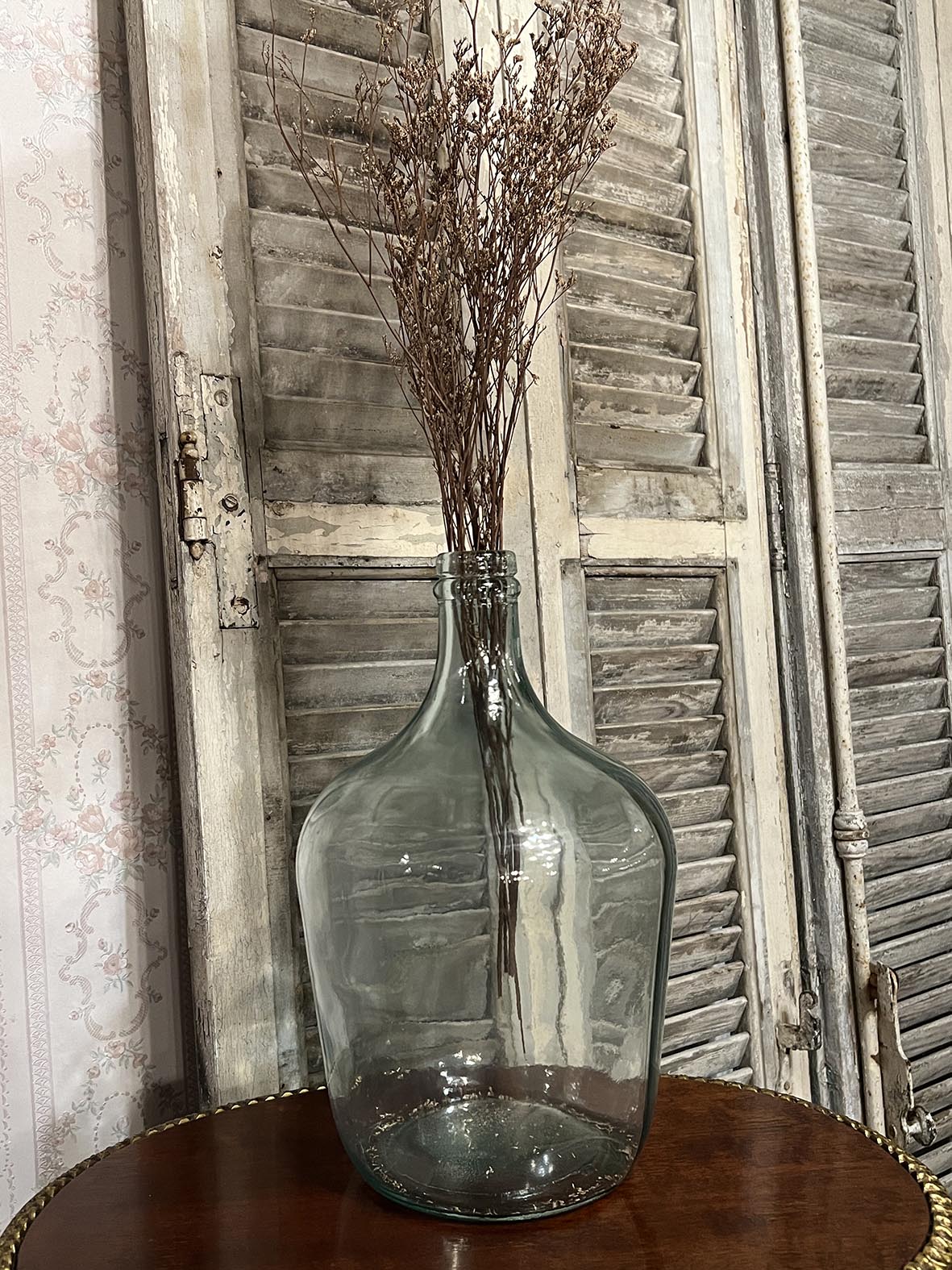 【🇫🇷 法國・吹製綠色玻璃蒸餾瓶・鄉村風格】