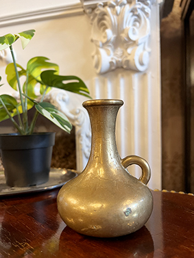 【🇫🇷 法國・百年手工實心黃銅小瓶・古典擺飾】