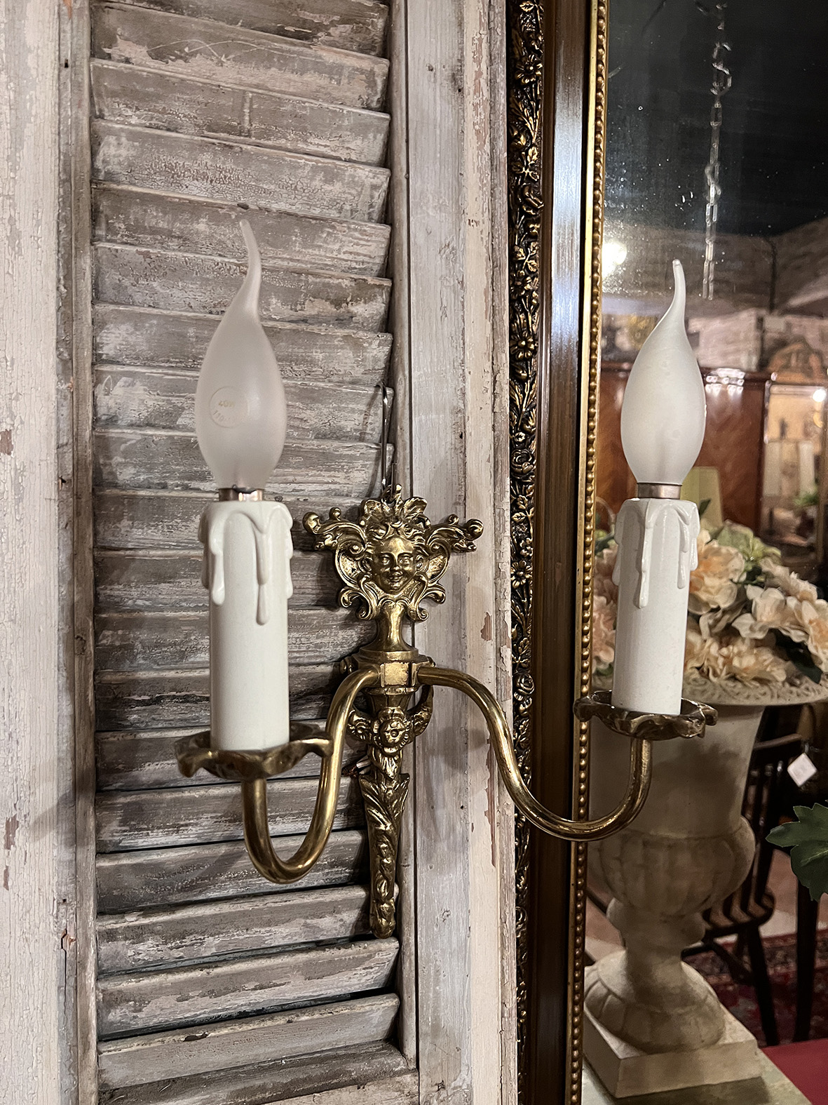 【🇫🇷 法國・黃銅女神浮雕壁燈・古典浪漫風格】