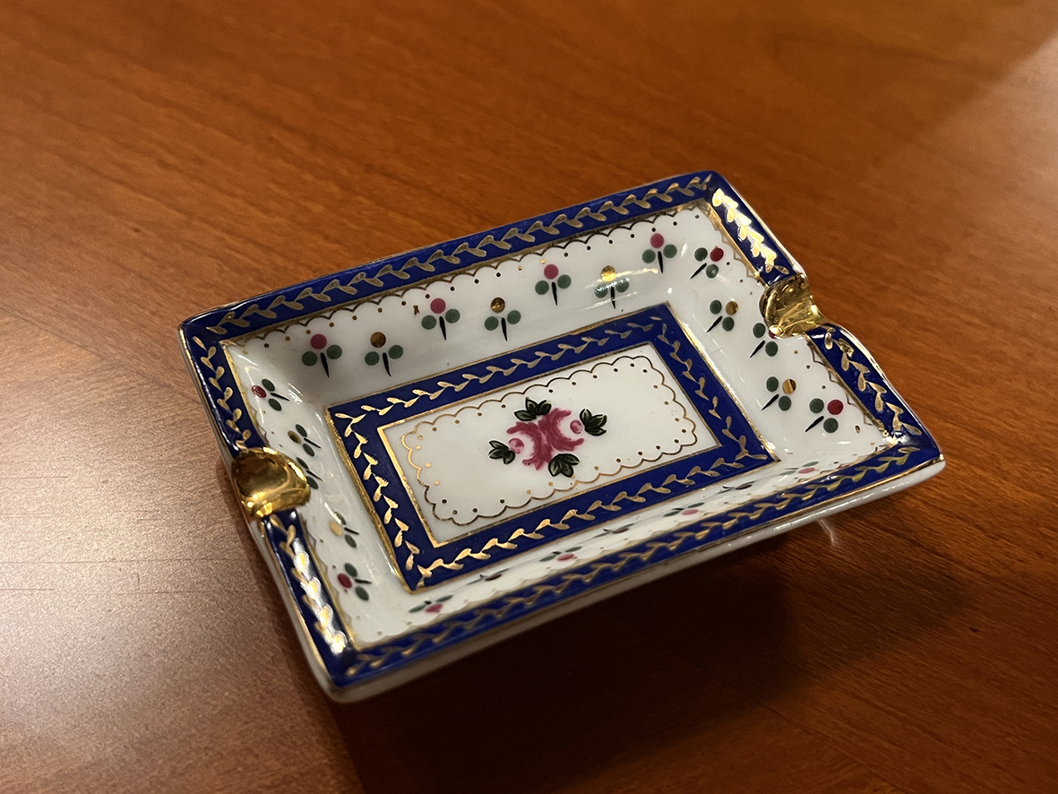 【🇫🇷 法國・Limoges手工手繪茶包碟・古典花卉描金款】