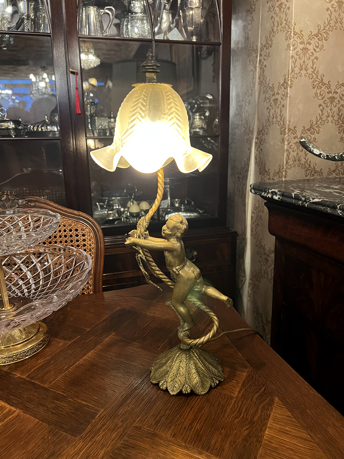 【🇫🇷 法國・天使銅雕檯燈・新藝術風格】
