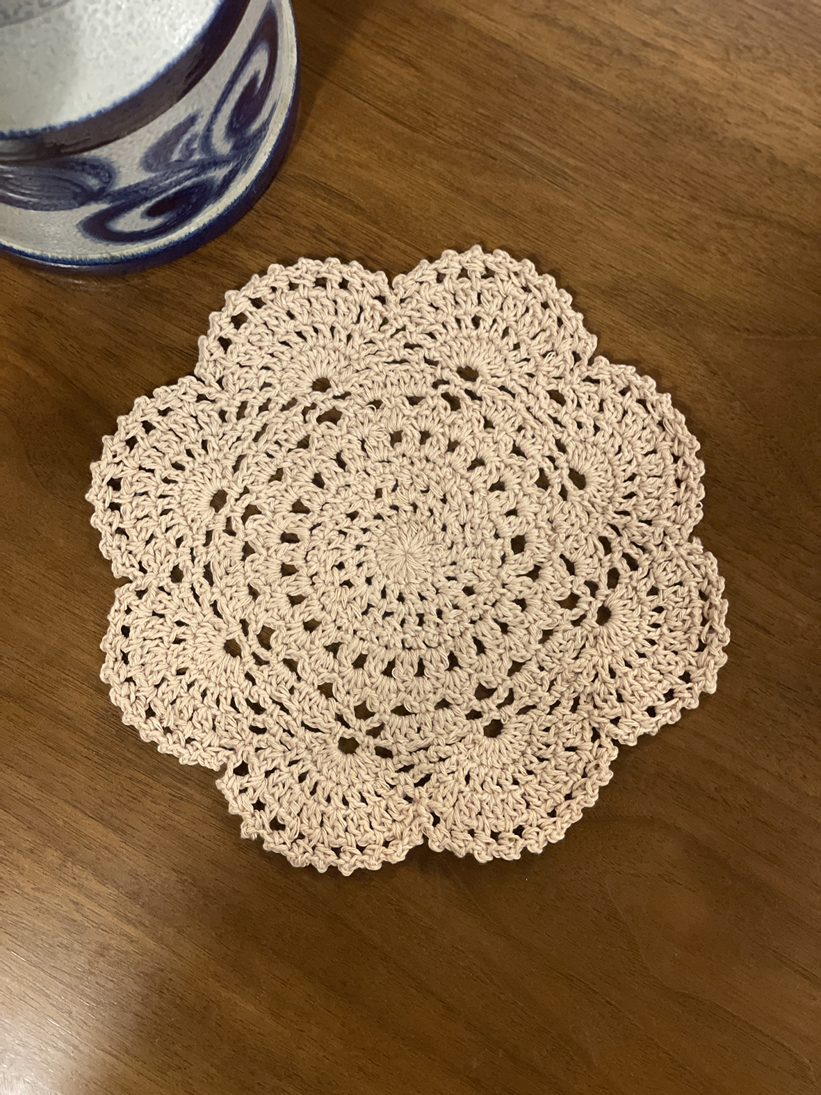 【🇫🇷 法國・手工小麥色棉麻花型蕾絲桌墊】