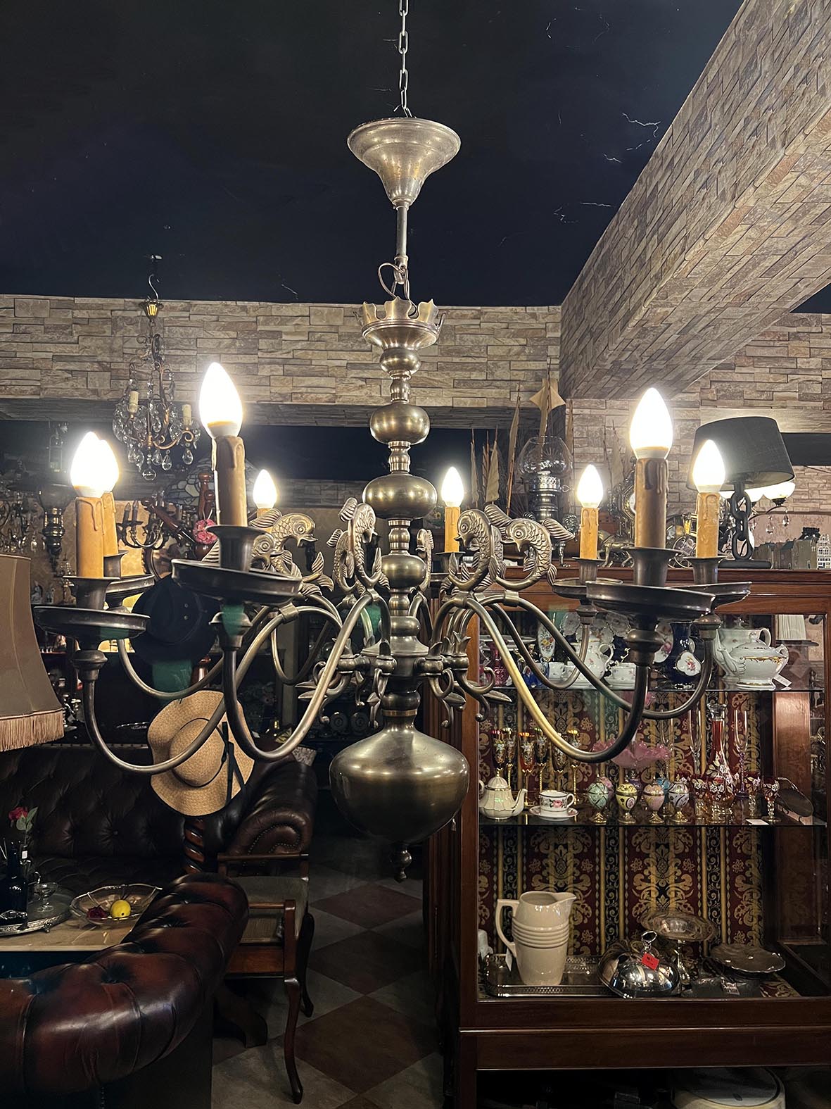 【🇫🇷 法國・古銅魚龍浮雕吊燈・古典宮廷風格】