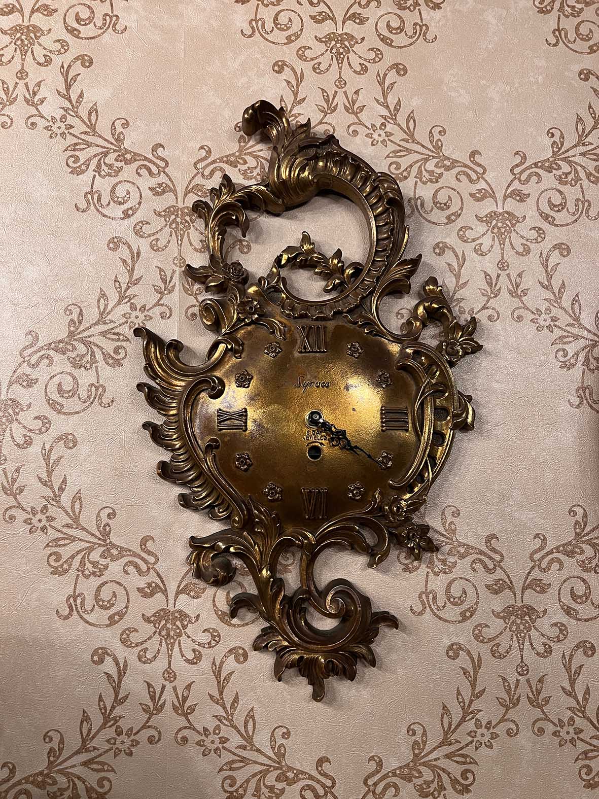 【🇺🇸 美國・Syroco金色洛可可掛鐘・復古華麗風格】