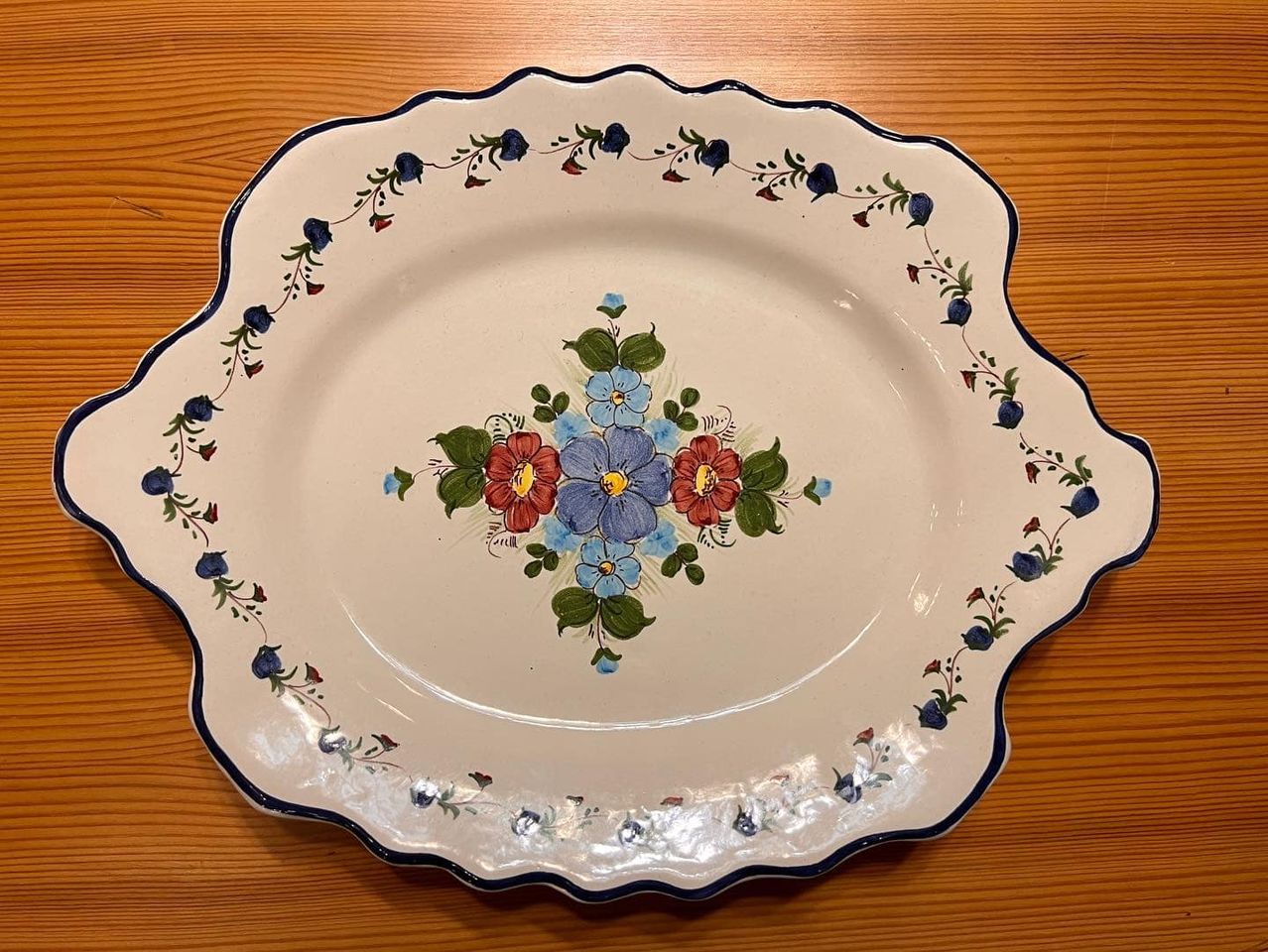 【🇵🇹 葡萄牙・手工手繪瓷盤・鄉村花卉風格】