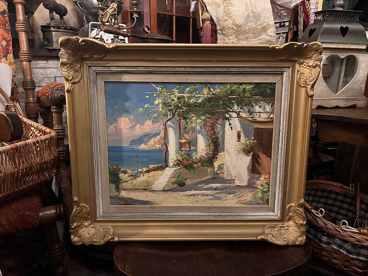 【🇮🇹 義大利・地中海風景油畫・布面油彩原作】