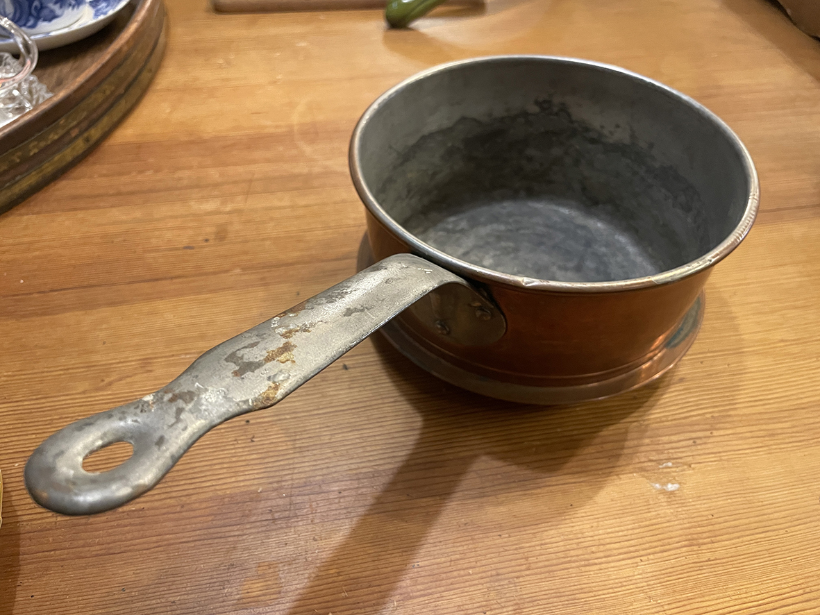 【🇫🇷 法國・紅銅內塗錫鑄鐵單柄鍋・古典廚具】