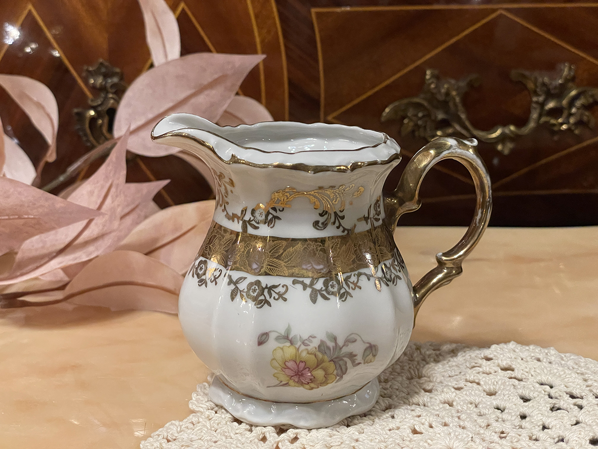 【🇩🇪 德國・Barendsen Bavaria 手繪金花飾奶壺・古典花卉風】