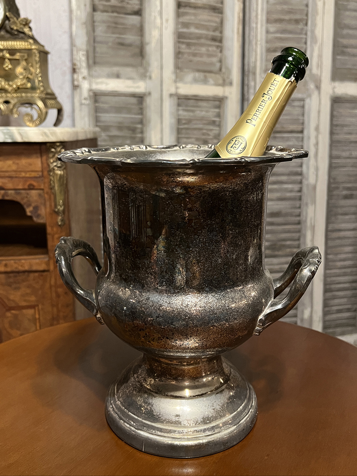 【🇫🇷 法國・Leonard 鍍銀浮雕冰桶・經典酒吧風格】