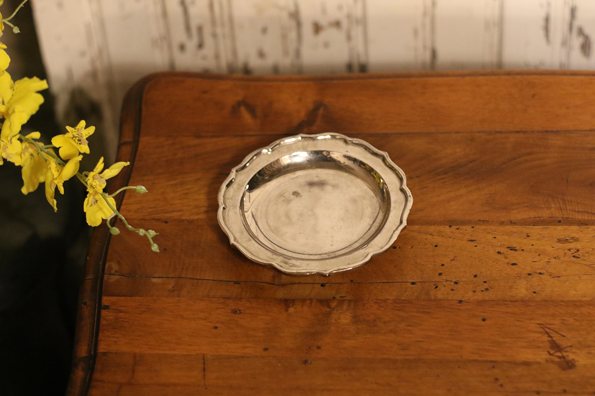 【🇬🇧 英國・花型鍍銀高腳小盤・古典餐桌風格】