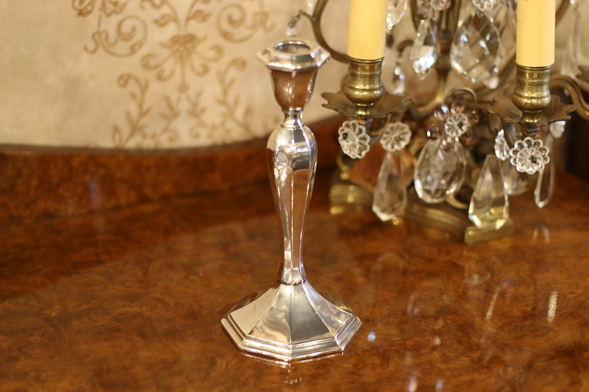 【🇫🇷 法國・白銅典雅造型燭台・古典風格】