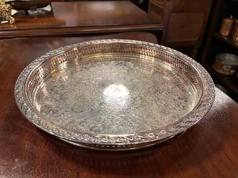 【🇬🇧 英國・維多利亞時期鍍銀托盤・新藝術風格】