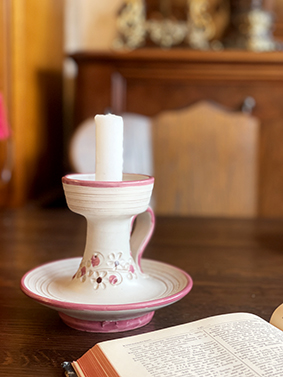 【🇩🇪 德國・手工厚陶手繪燭台・鄉村風格】